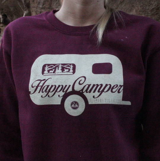 Happy Camper Ladies Crew Sweater