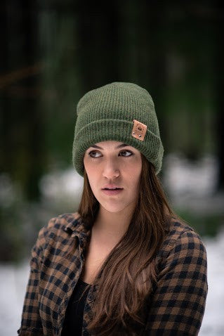 Merino Wool Beanie - Forest Green