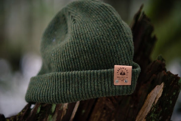 Merino Wool Beanie - Forest Green
