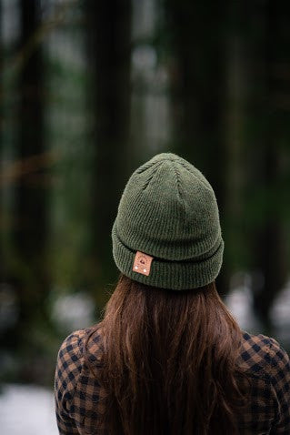 Merino Wool Beanie - Forest Green