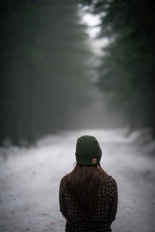 Merino Wool Beanie - Forest Green