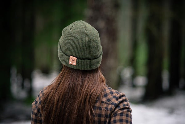 Merino Wool Beanie - Forest Green