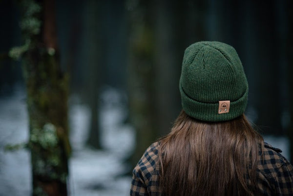 Merino Wool Beanie - Forest Green