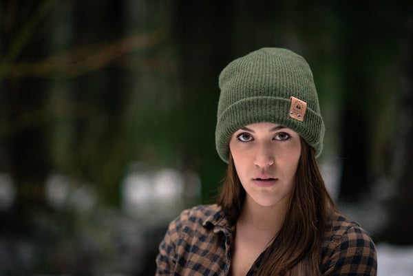 Merino Wool Beanie - Forest Green